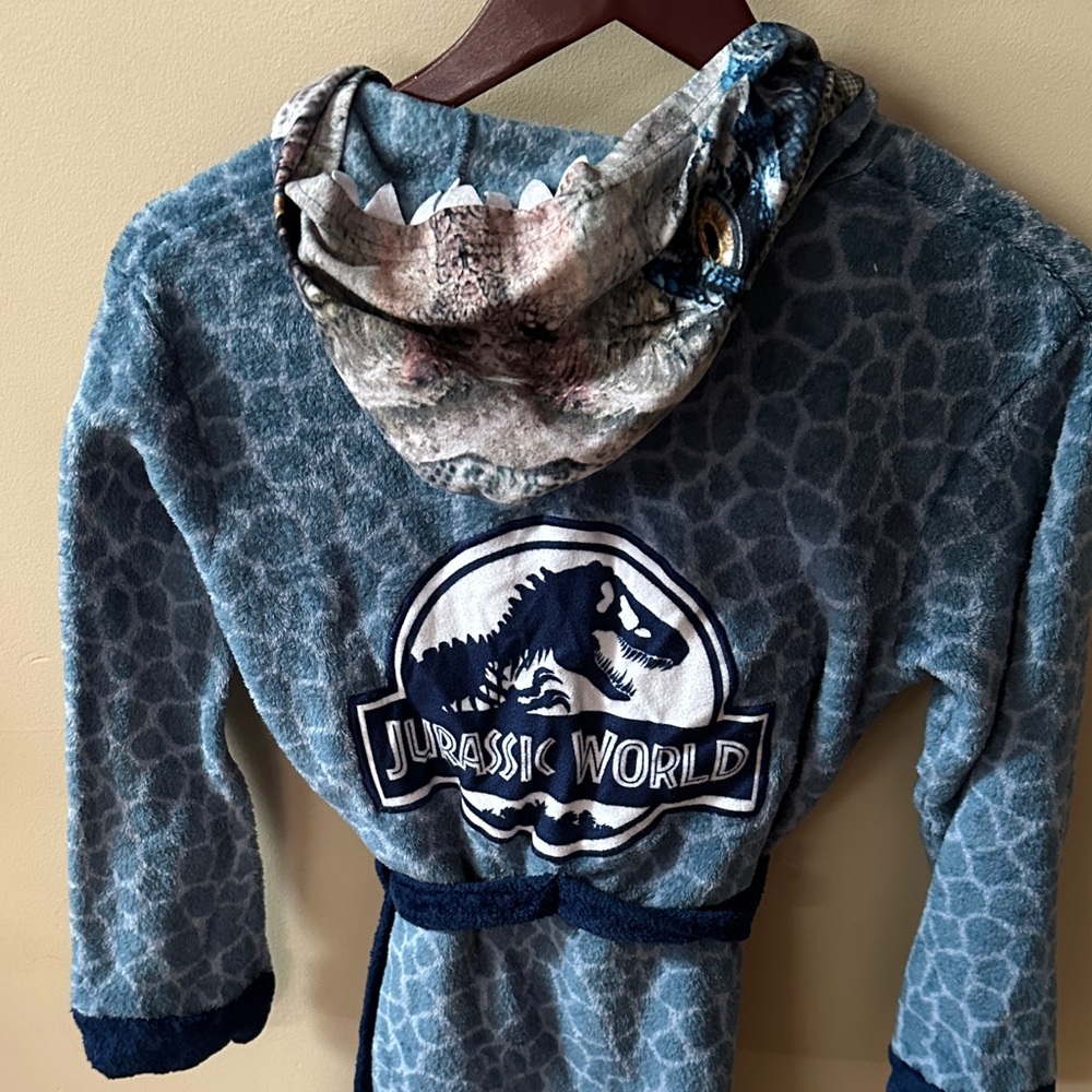 Kids Blue Patterned Pajama Robe - Picture 5 of 5
